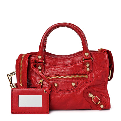Balenciaga Agneau Giant 12 Gold Hardware Mini City Rouge Lipstick 1 of 12