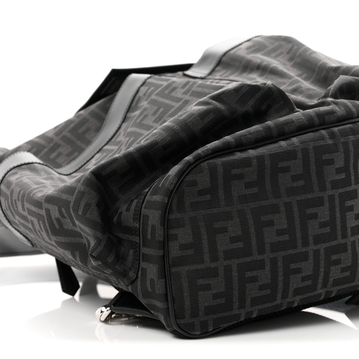 Fendi Recycled Fabric Jacquard Vitello Grace FF 1974 Large Fendi Strike Backpack Asfalto 8 of 9