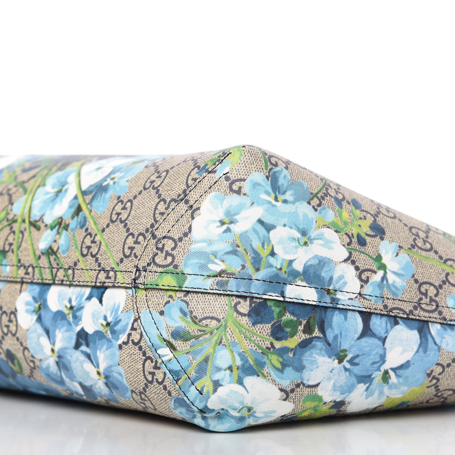 Gucci GG Supreme Monogram Blooms Medium Reversible Tote Beige Blue Navy 8 of 11