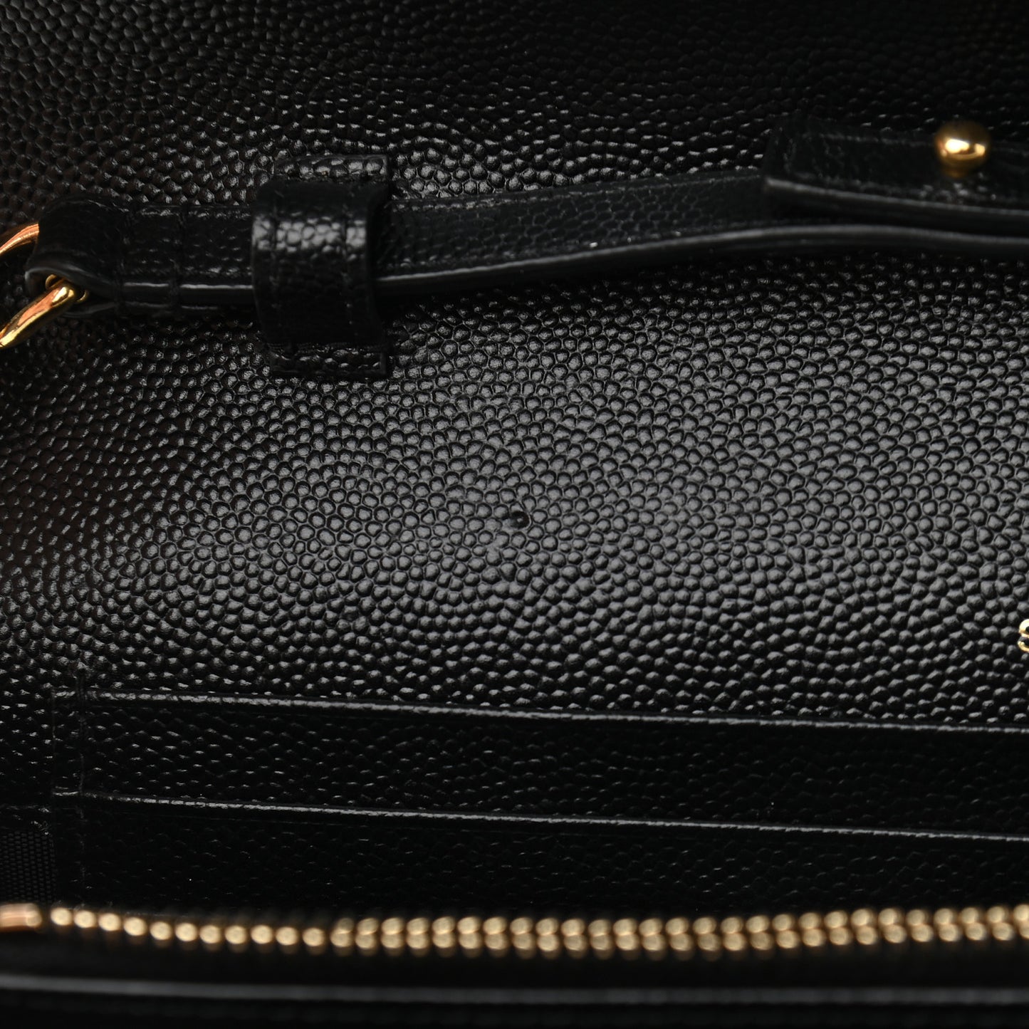 Grain De Poudre Matelasse Chevron Monogram Chain Wallet Black