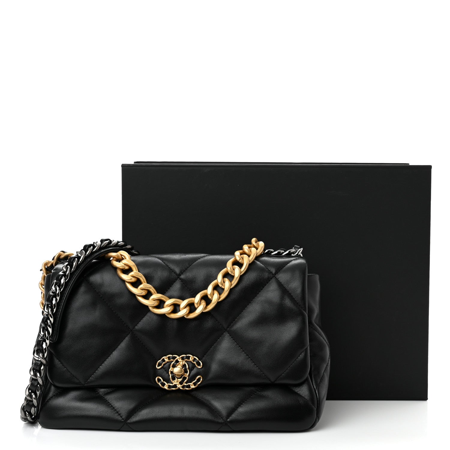 Chanel Lambskin Quilted Large Chanel 19 Flap Black 11 of 11