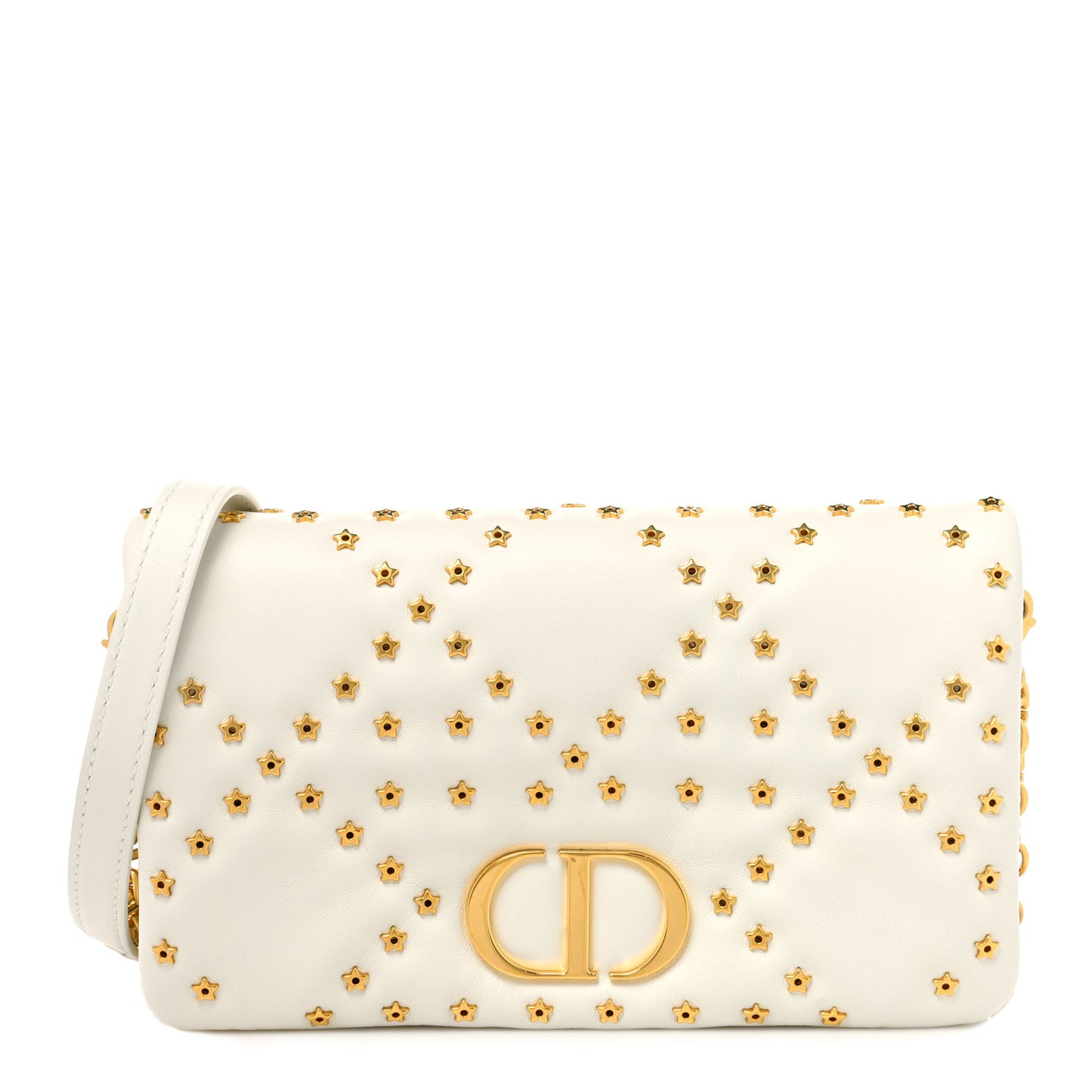 Calfskin Star Motif Macrocannage Mini Caro Bag Latte