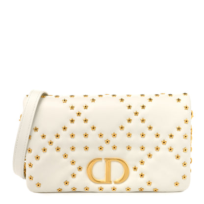 Christian Dior Calfskin Star Motif Macrocannage Mini Caro Bag Latte 1 of 9