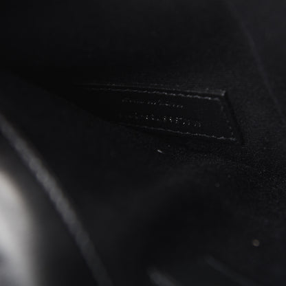 Saint Laurent Smooth Shiny Calfskin Monogram Uptown Pouch Black 6 of 8