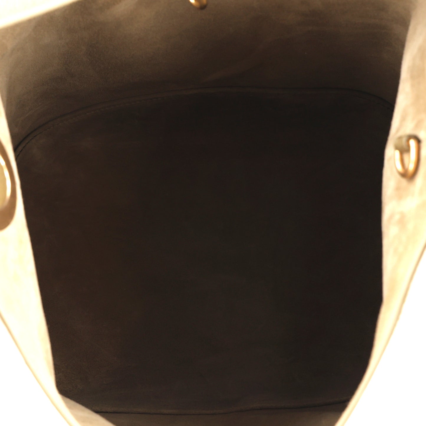 Grained Calfskin Medium Medaillon Bucket Bag Khaki