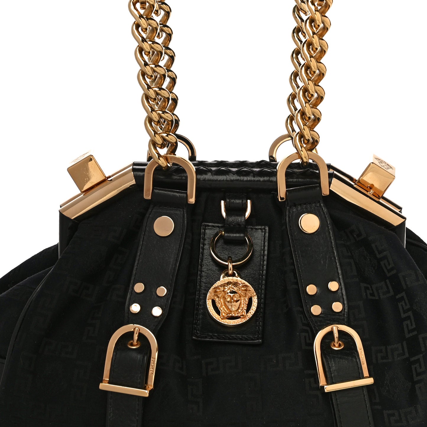 Satin Chain Satchel Black
