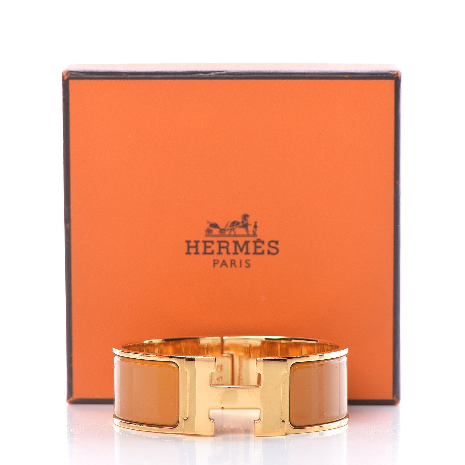 Hermes Enamel Wide Clic Clac H Bracelet PM Jaune Madras 9 of 9