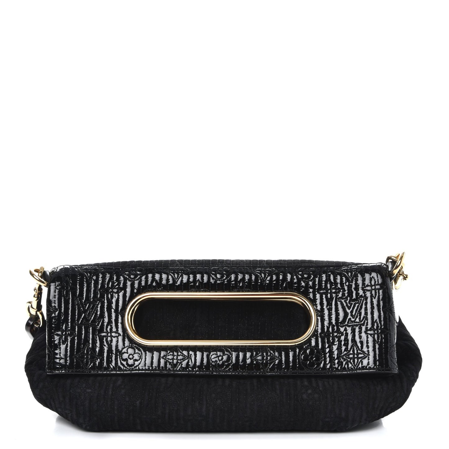 Suede Monogram Motard Afterdark Clutch Black