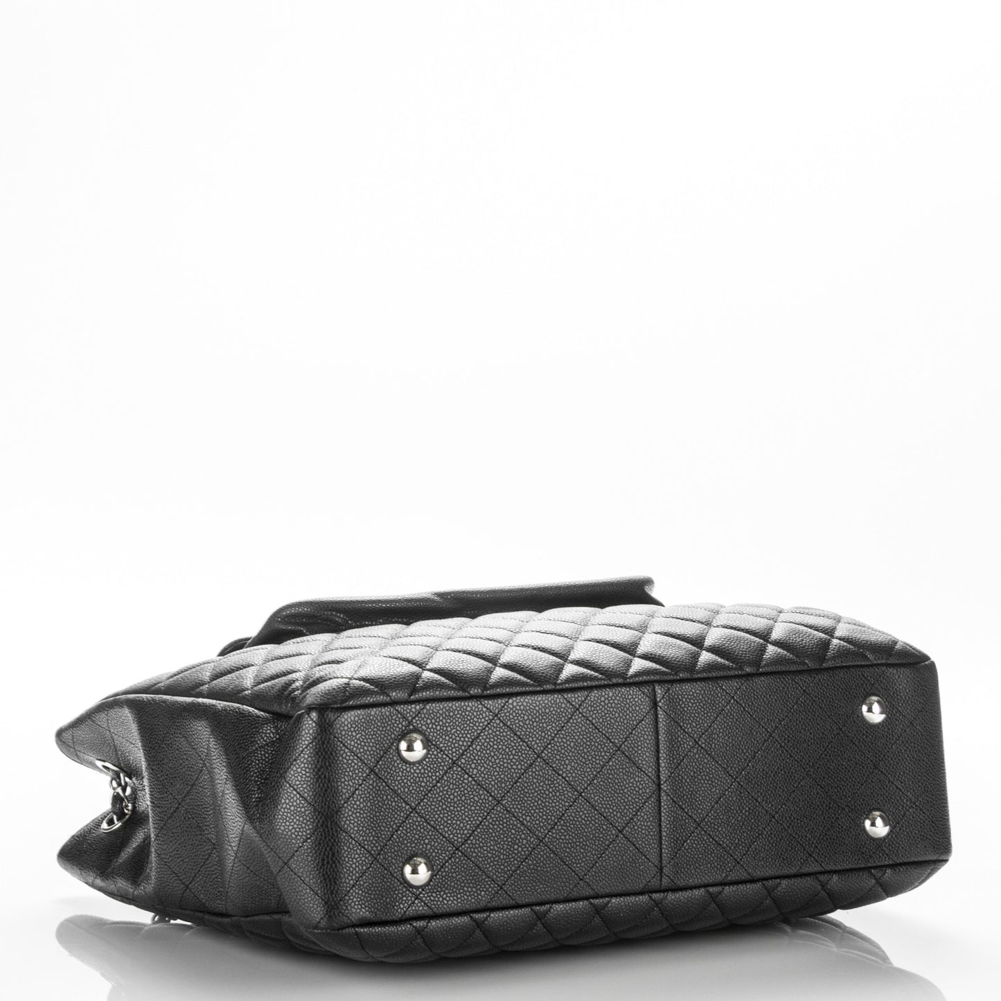 Caviar Quilted Flap Tote Black