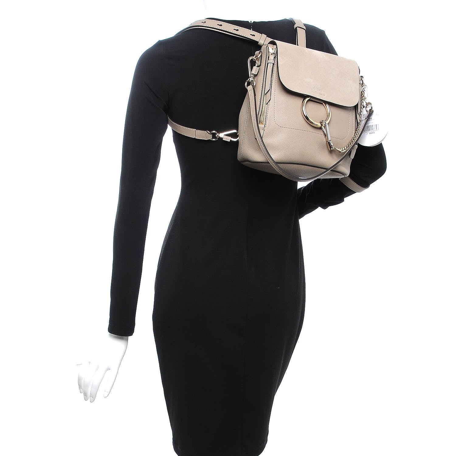 Chloe Suede Calfskin Small Faye Backpack Motty Grey 2 of 8