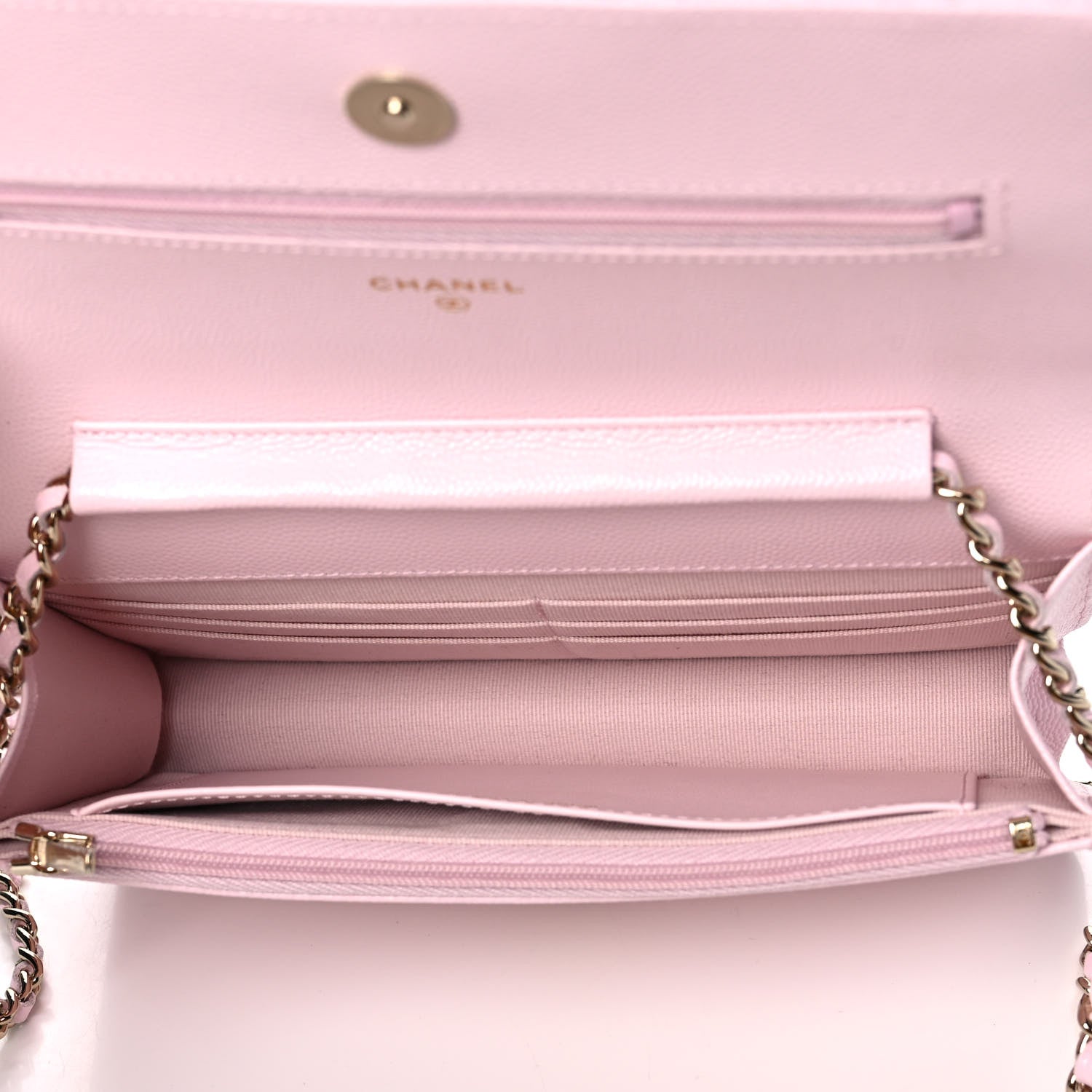 Chanel Caviar Quilted Wallet On Chain WOC Light Pink 5 of 13