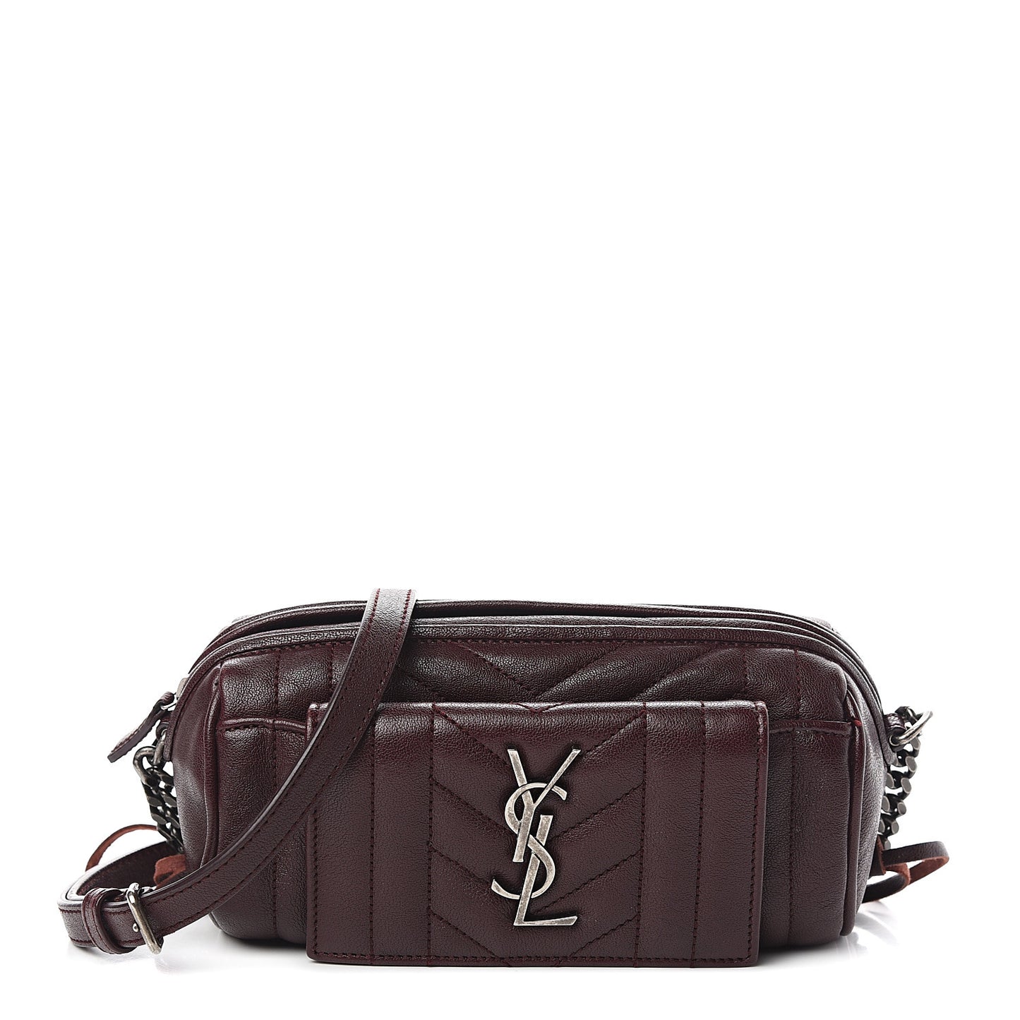Lambskin Matelasse Monogram East West Rider Bag Bordeaux