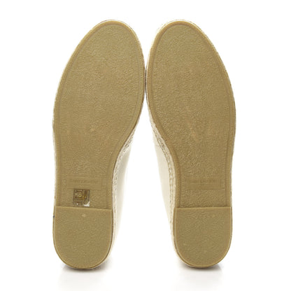 Saint Laurent Canvas Nappa Elba Light Logo Embroidered Espadrilles 41.5 Panna 5 of 9