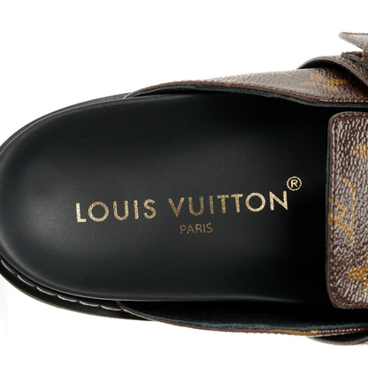 Louis Vuitton Patent Monogram Womens Cosy Flat Comfort Clog Mules 37.5 Brown 13 of 20
