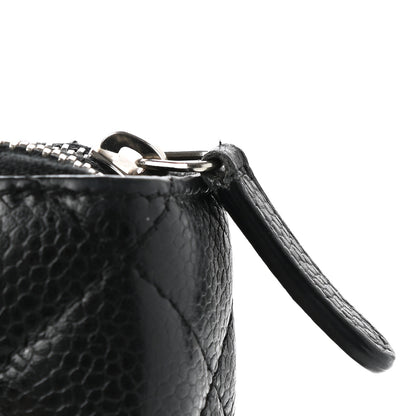 Chanel Caviar Quilted Triple Zip Wallet Black 9 of 10