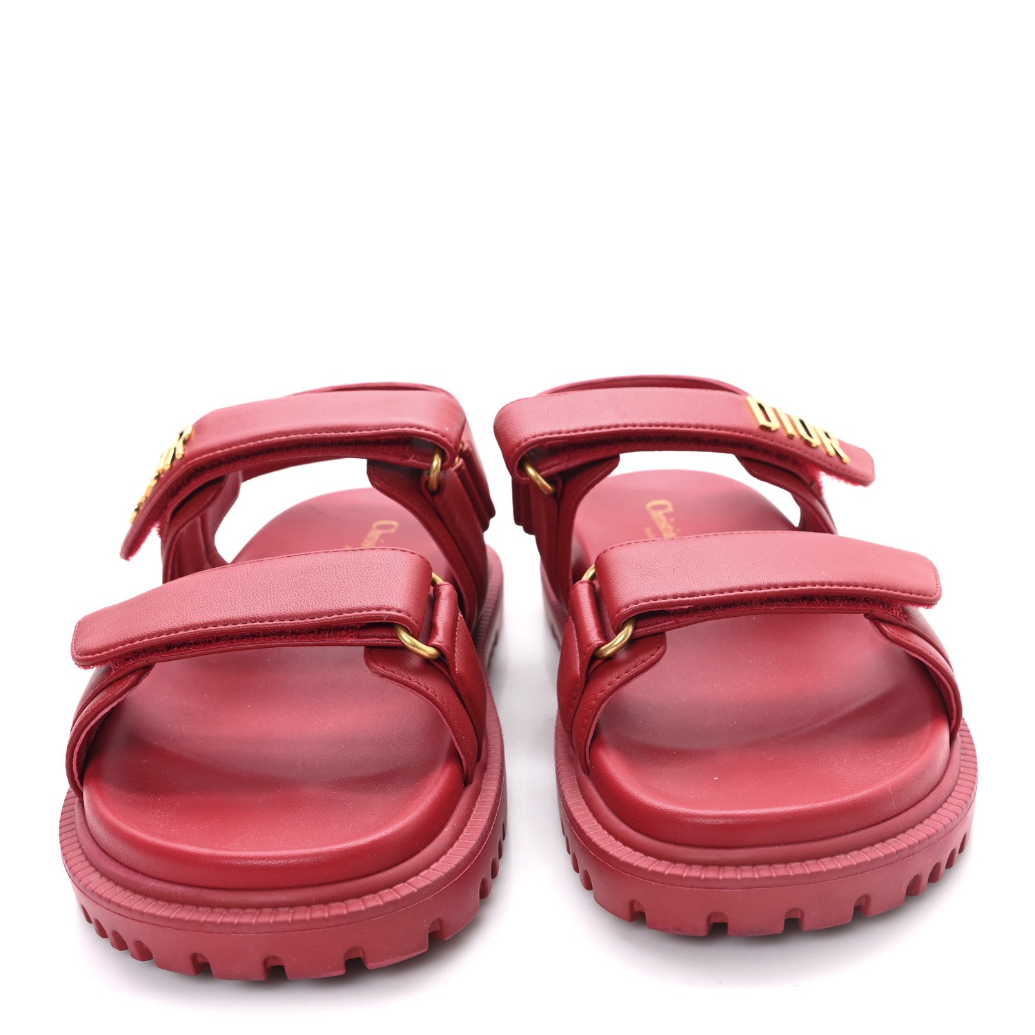 Christian Dior Lambskin Dioract 10mm Sandals 38.5 Cherry 1862988