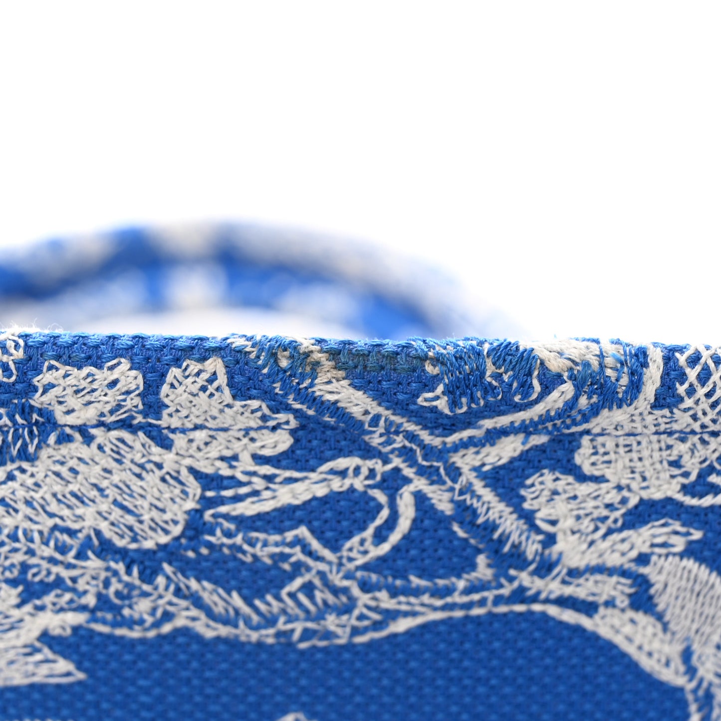 Canvas Embroidered Medium Dioriviera Toile De Jouy Book Tote Fluorescent Blue