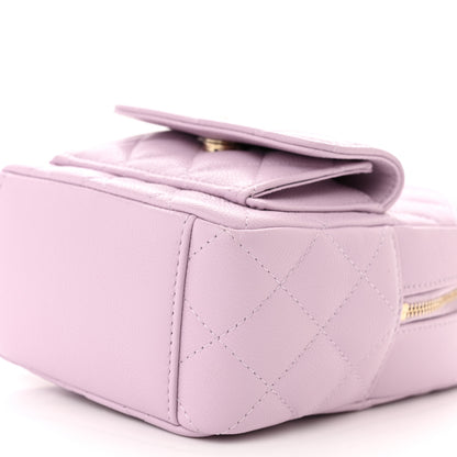 Chanel Caviar Quilted CC Mini Classic Backpack Light Purple 10 of 12
