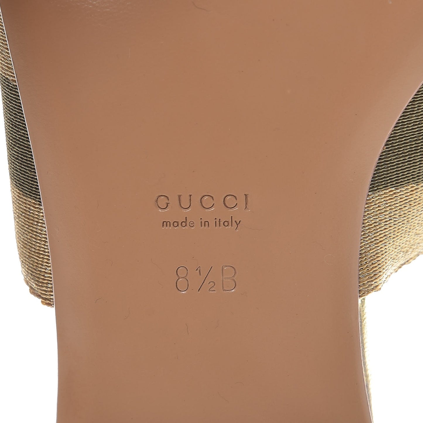 Metallic Calfskin Web Thong Sandals 8.5 Gold