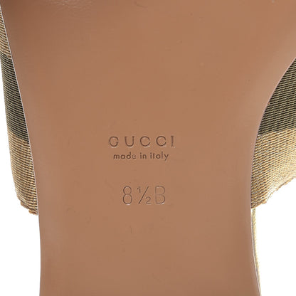 Gucci Metallic Calfskin Web Thong Sandals 8.5 Gold 6 of 8