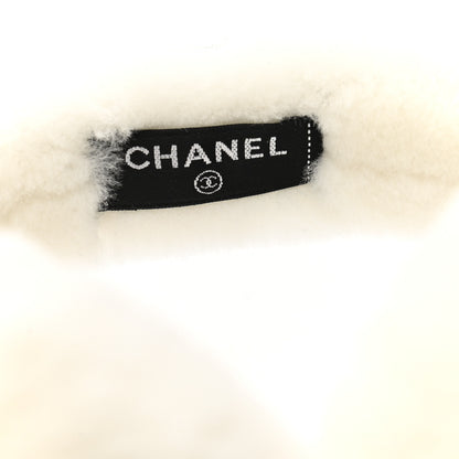 Chanel Shearling CC Ear Muffs White Black 5 of 6