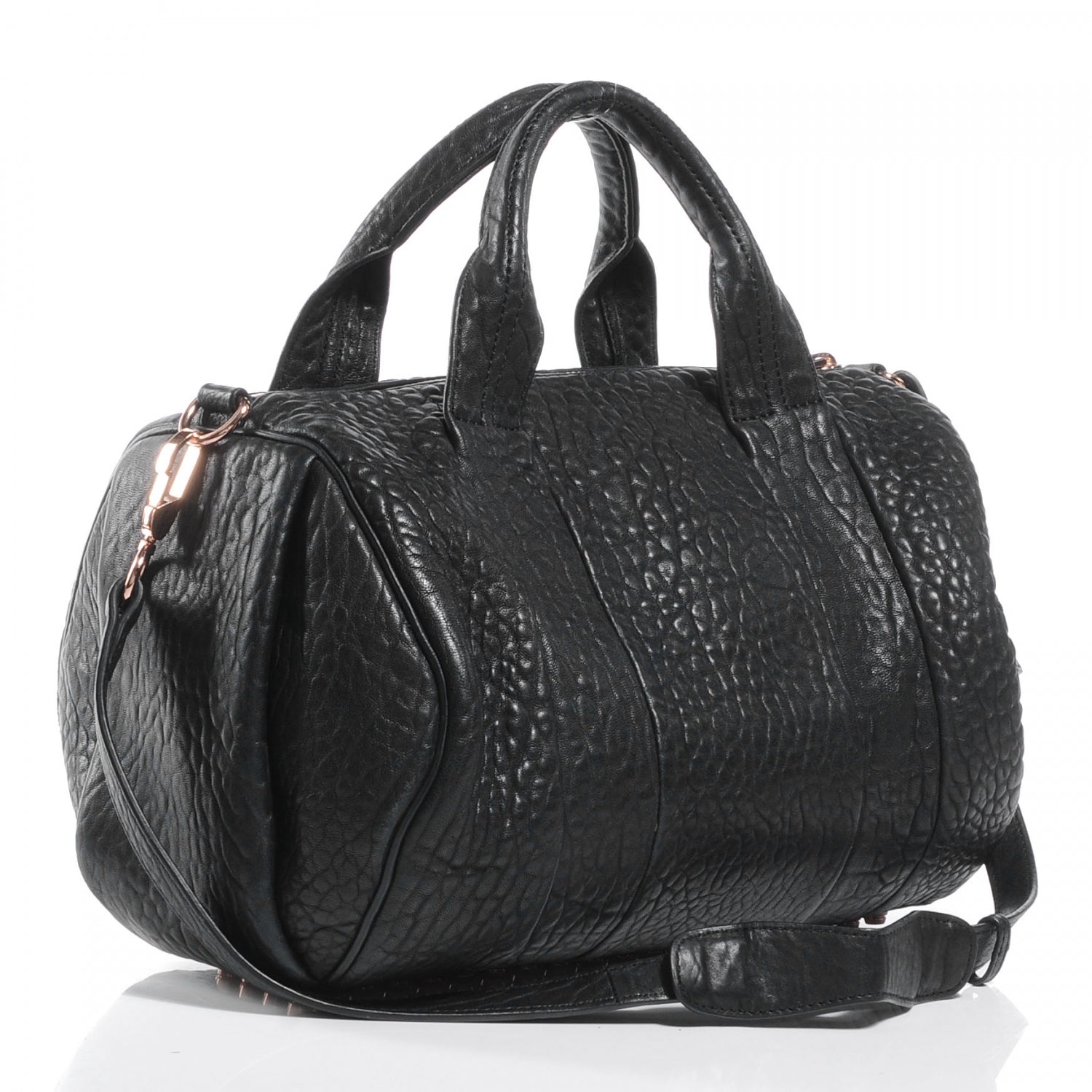 Alexander Wang Leather Rocco w Rose Gold Hardware Black 3 of 6