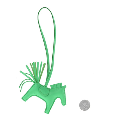 Hermes Milo Lambskin Grigri Rodeo Horse Bag Charm PM Vert Comics 2 of 5