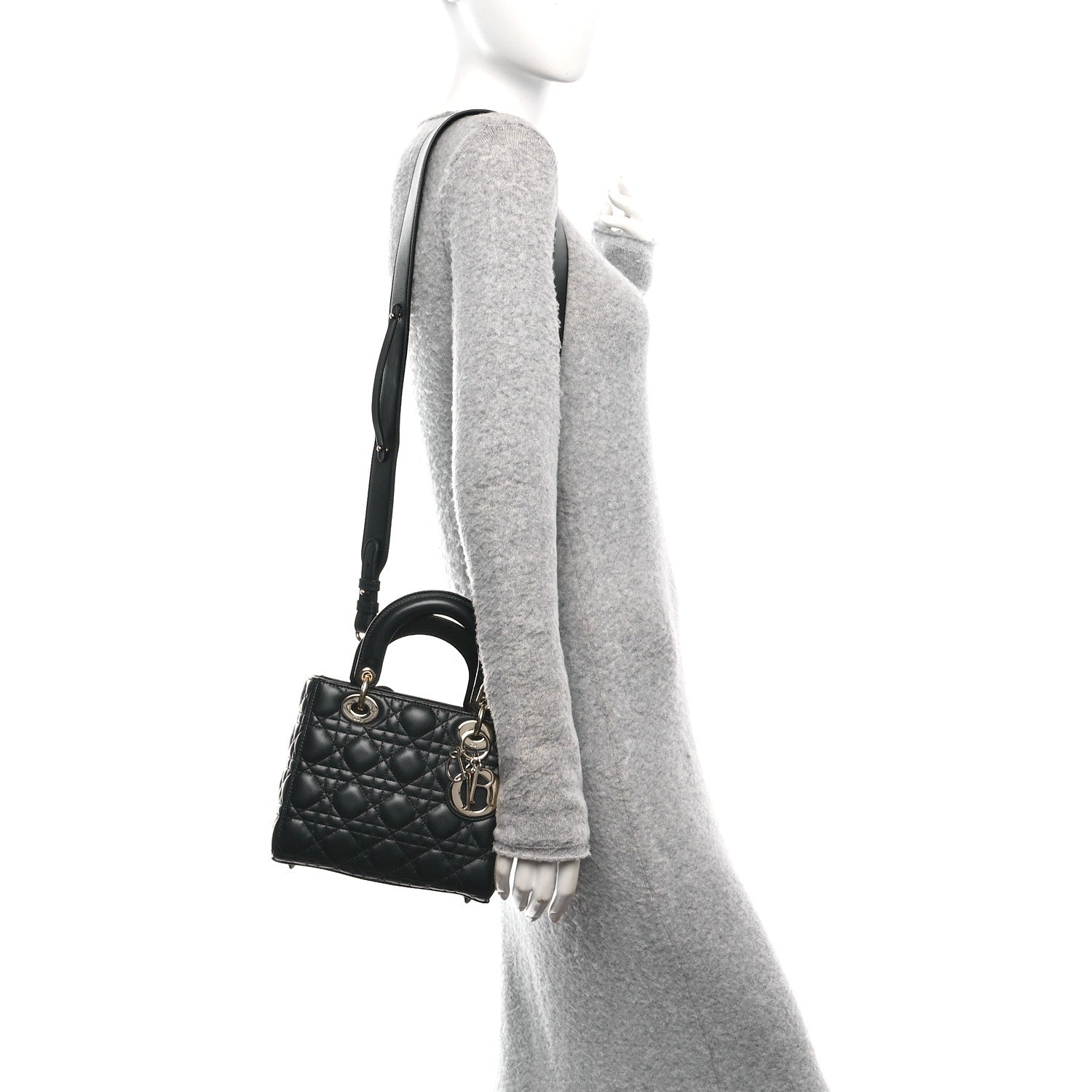 Christian Dior Lambskin Cannage Small My ABCDior Lady Dior Black 2 of 10