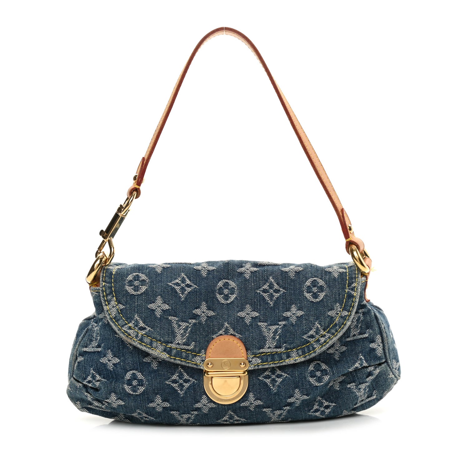 Monogram Denim Mini Pleaty Blue