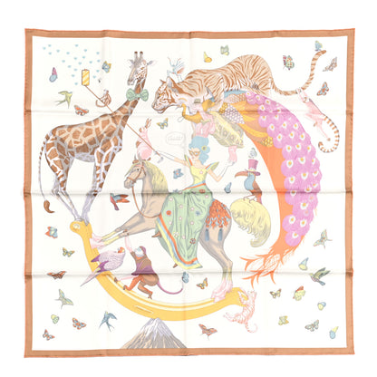 Hermes Silk Hermes Story Scarf 90 White Beige Multicolor 1 of 5