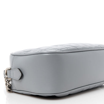 Gucci Calfskin Matelasse Aria Small GG Marmont Chain Shoulder Bag Deep Grey 10 of 11