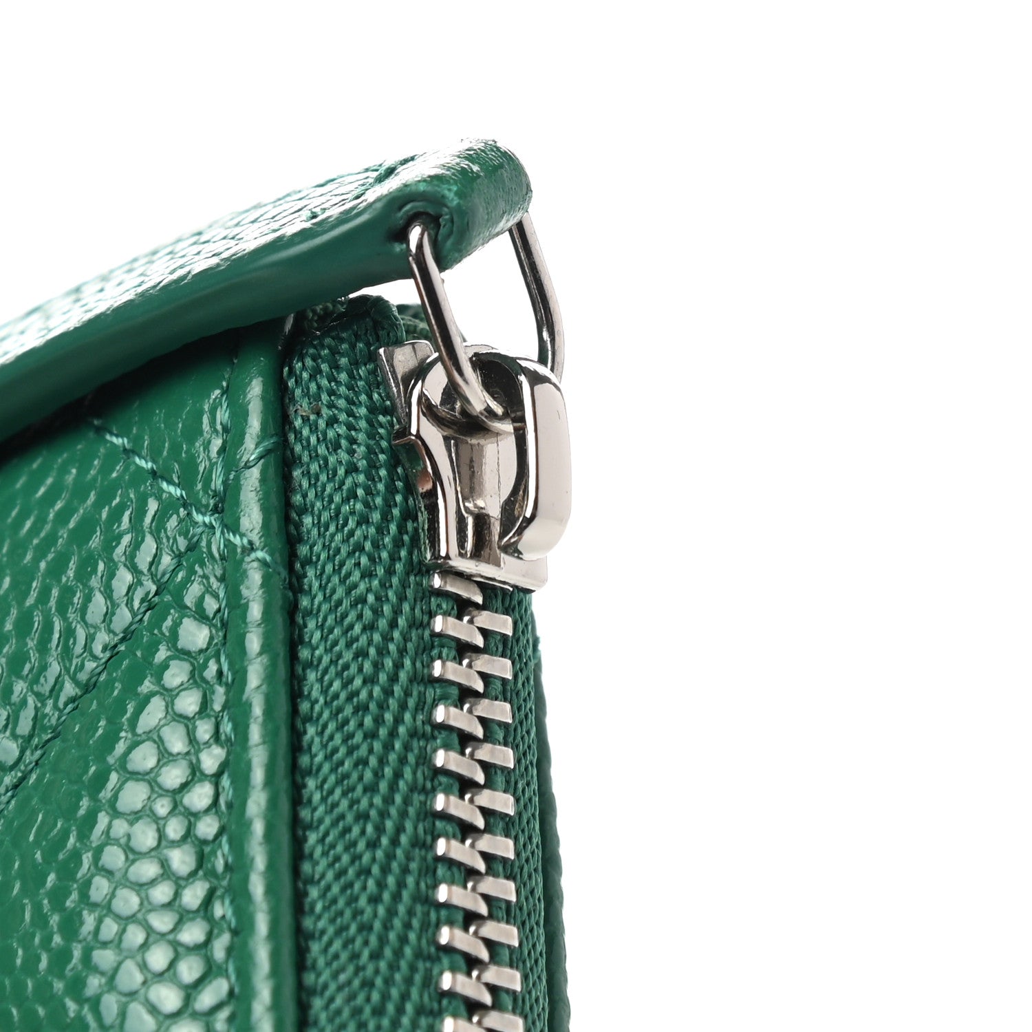 Chanel Caviar Quilted Small Cosmetic Case Green 8 of 10