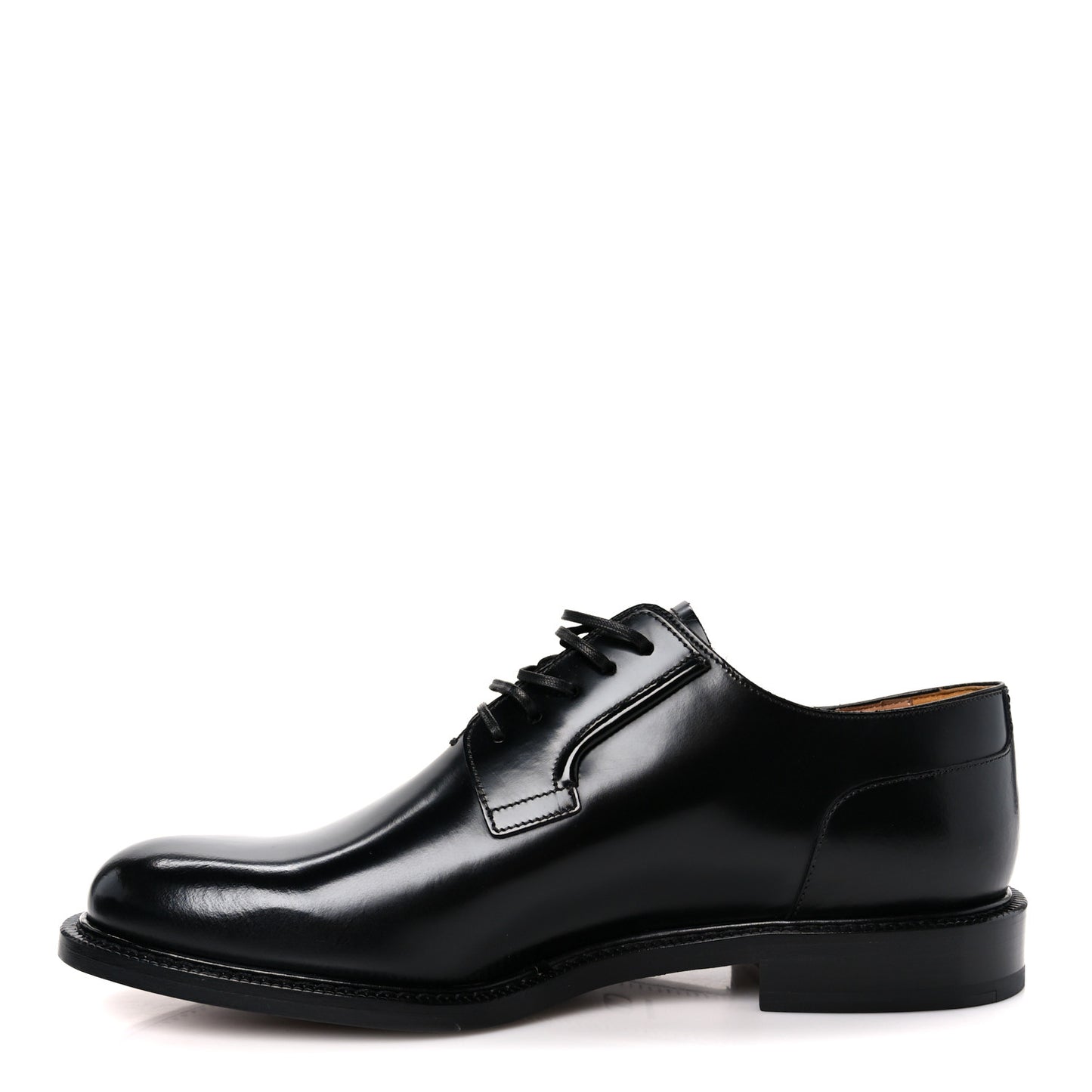 Calfskin Mens Derby Shoes 42 Black