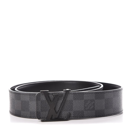 Louis Vuitton Damier Graphite LV Initiales Belt 100 40 1 of 9
