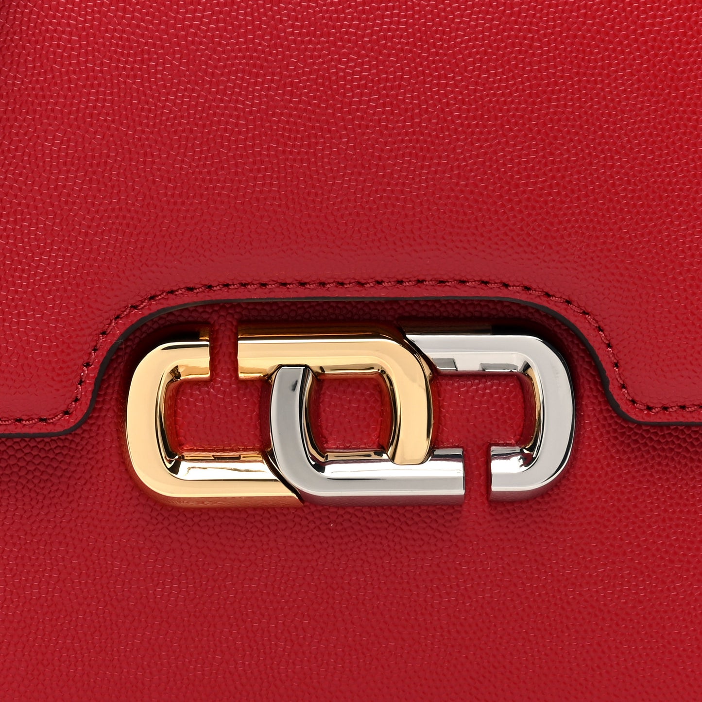 Textured Calfskin The J Link Shoulder Bag Red Multicolor