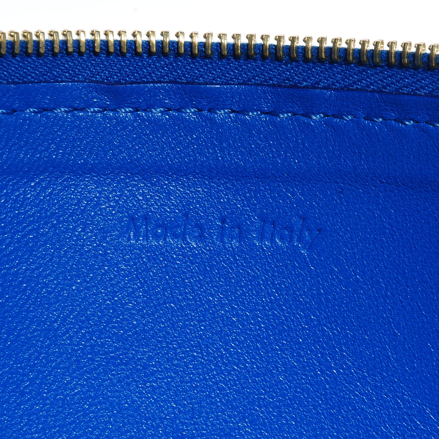 Smooth Lambskin Bi-Color Solo Clutch Pouch Royal Blue Khaki