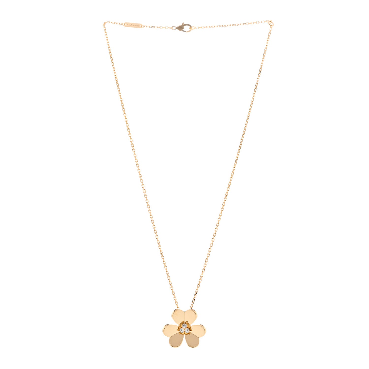 Van Cleef & Arpels 18K Yellow Gold Diamond Large Frivole Pendant Necklace 3 of 5