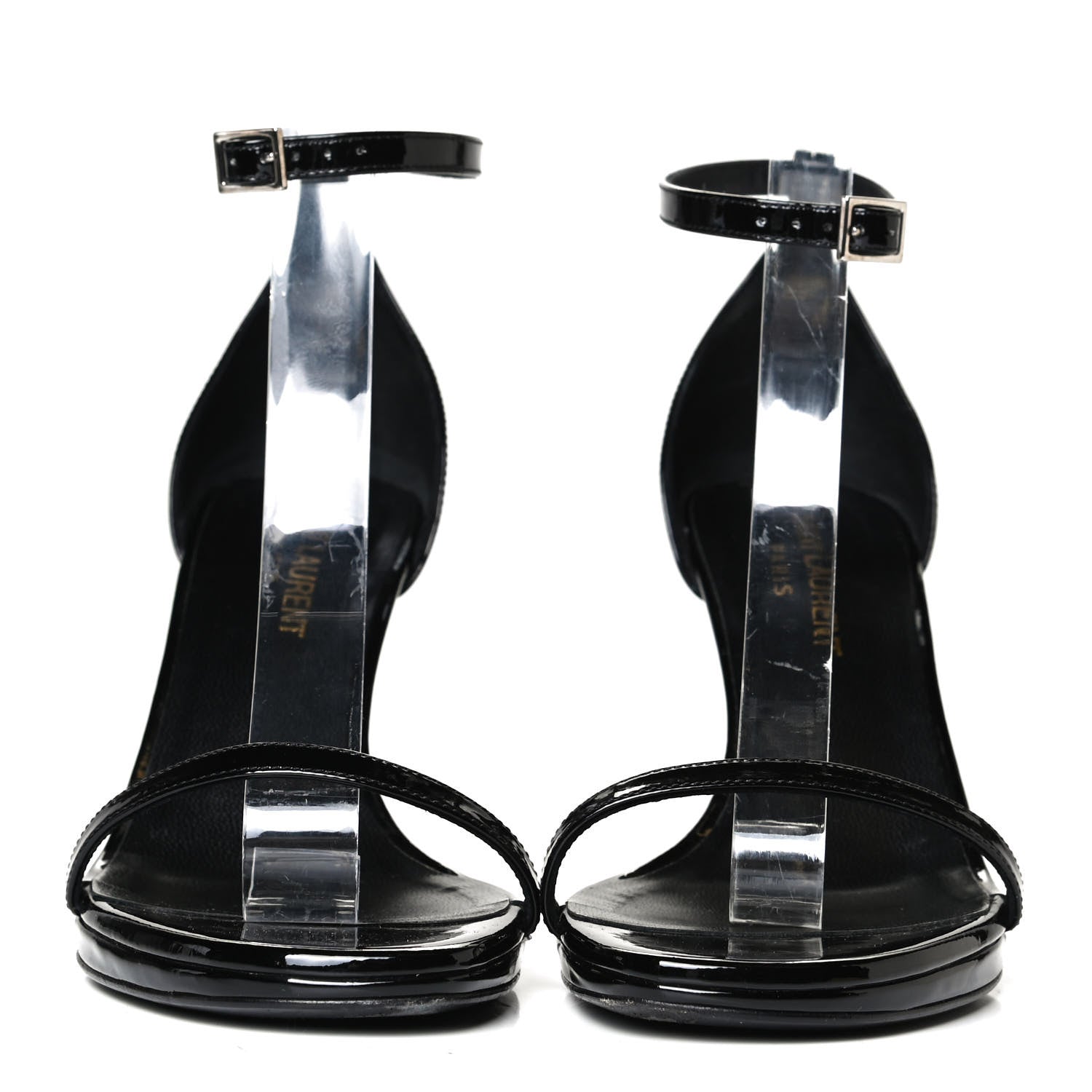 Saint Laurent Calfskin Jane 80 Ankle Strap Sandals 35.5 Black 2 of 11