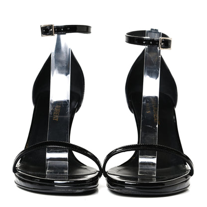 Saint Laurent Calfskin Jane 80 Ankle Strap Sandals 35.5 Black 2 of 11