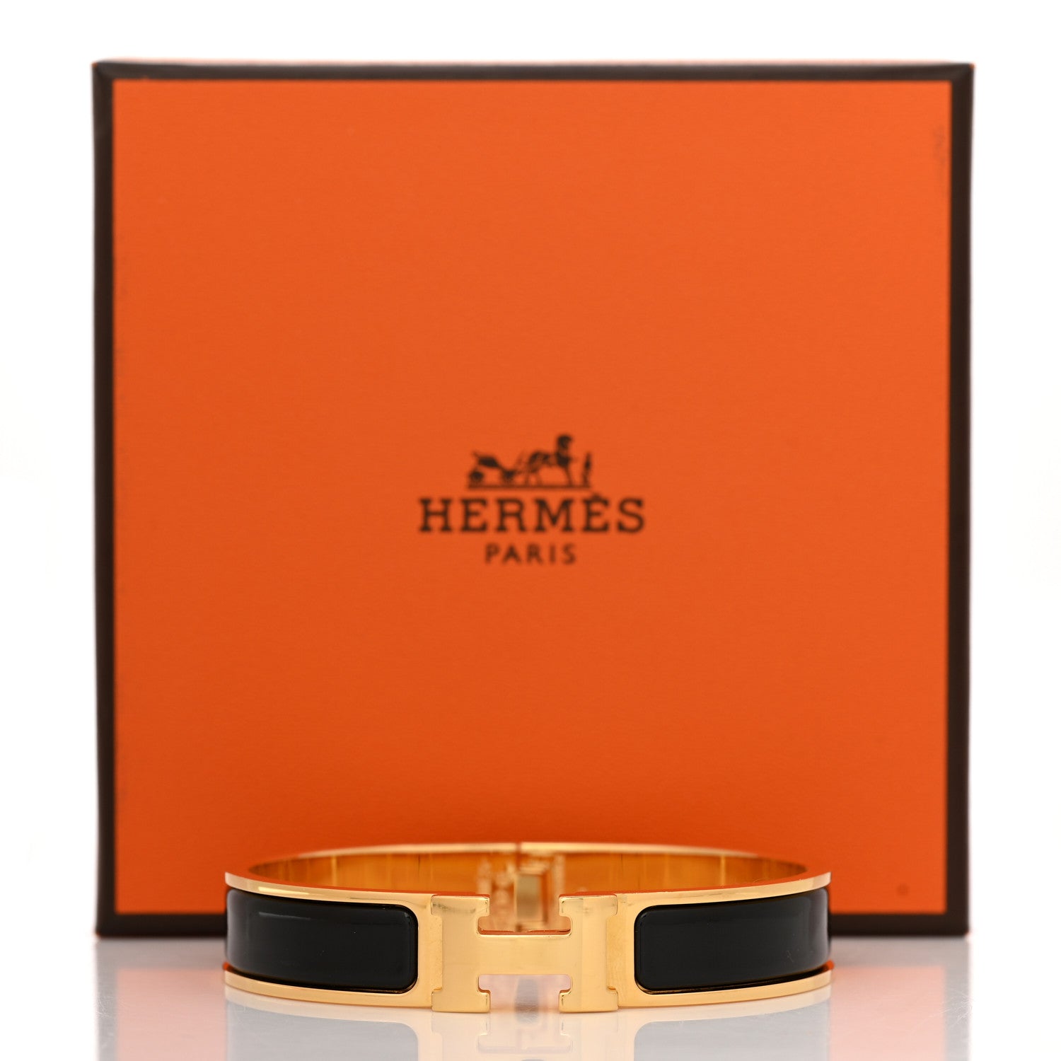 Hermes Enamel Narrow Clic Clac H Bracelet GM Black 7 of 7