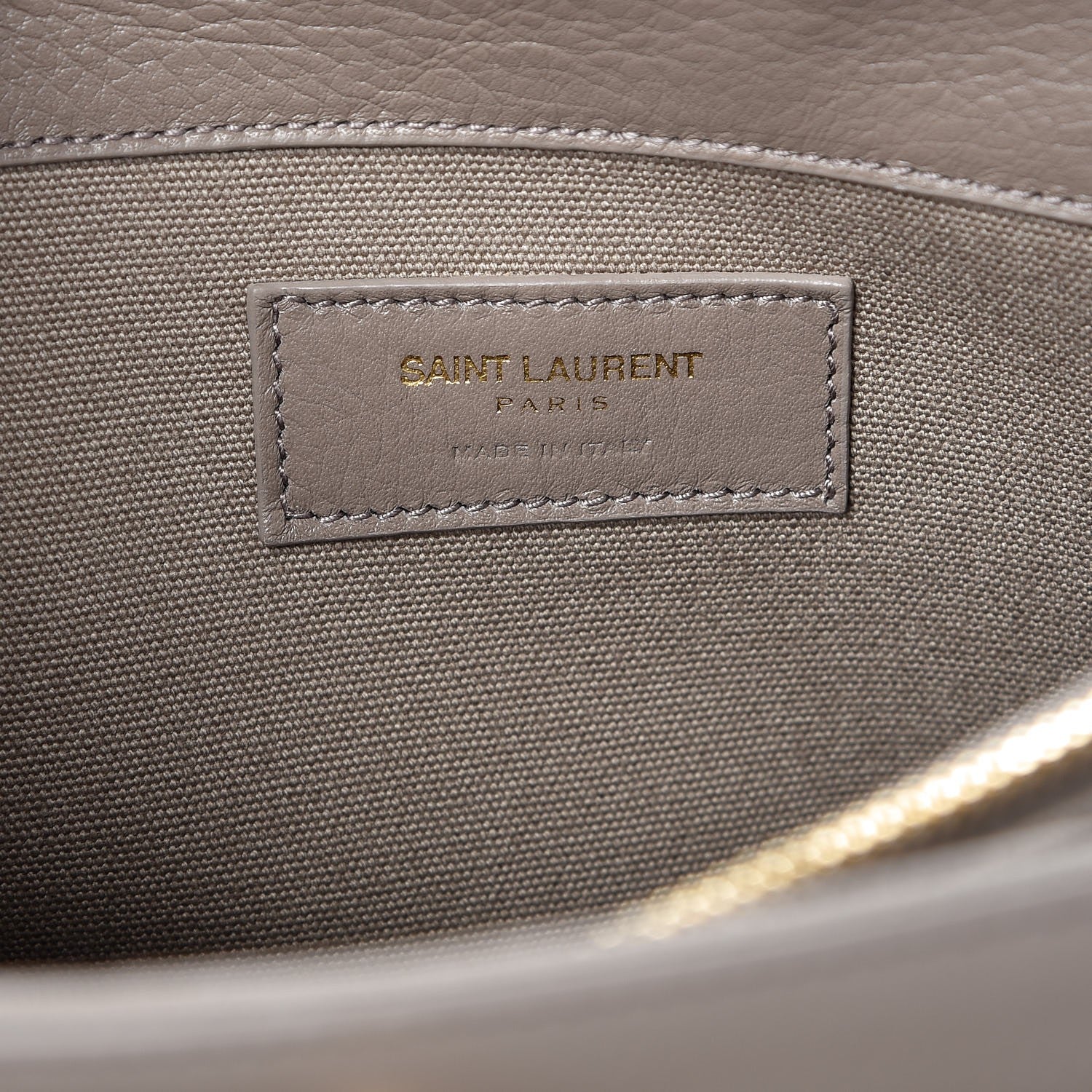 Saint Laurent Calfskin Canvas Small Muse Two Gray 8 of 10