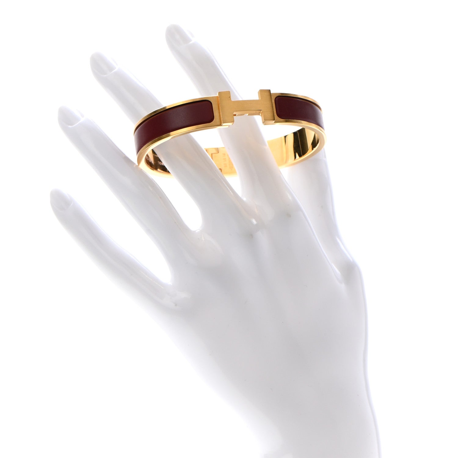 Hermes Matte Enamel Narrow Clic Clac HH Bracelet GM Rouge H 2 of 6