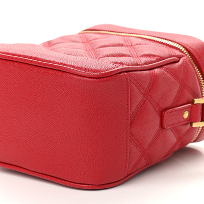 Saint Laurent Grain de Poudre Quilted 80's Vanity Bag Red 8 of 8