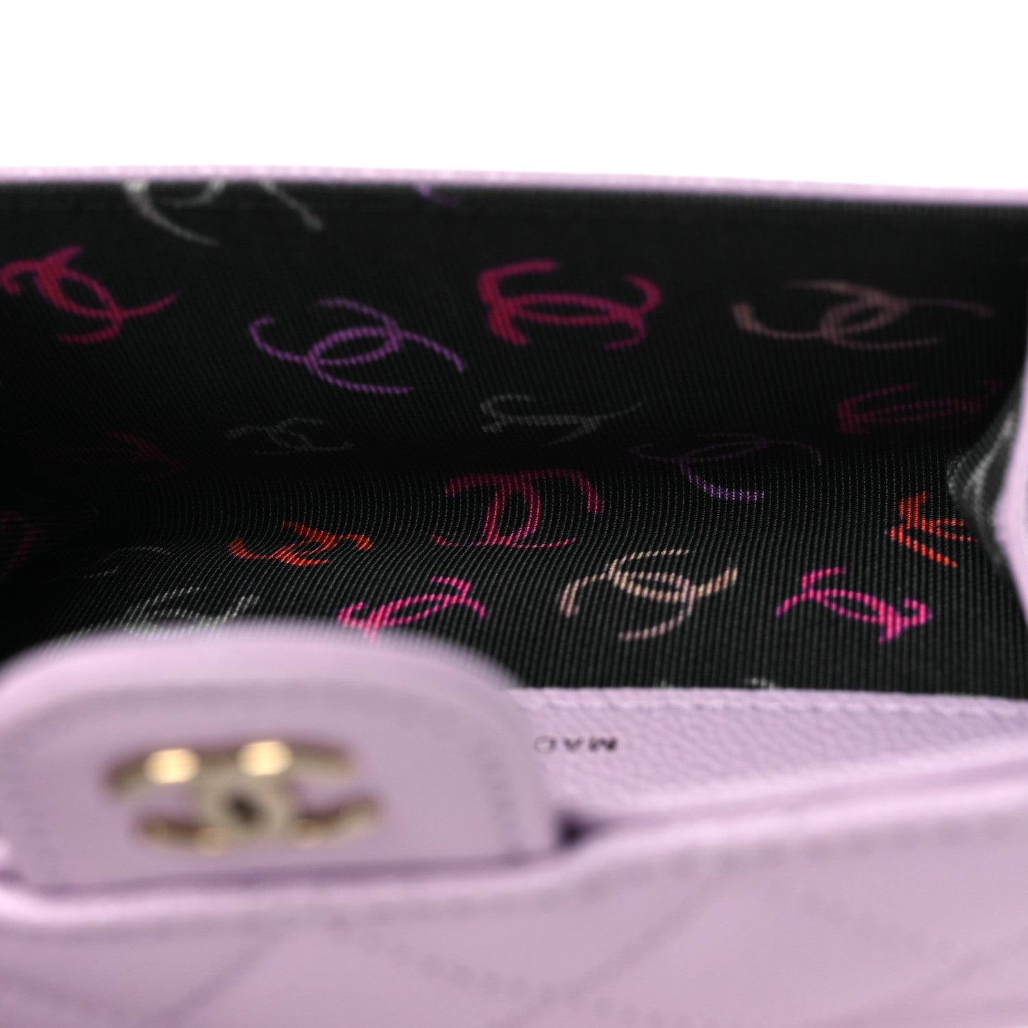 Chanel Caviar Quilted Flap Card Holder Wallet Light Purple 5 of 9