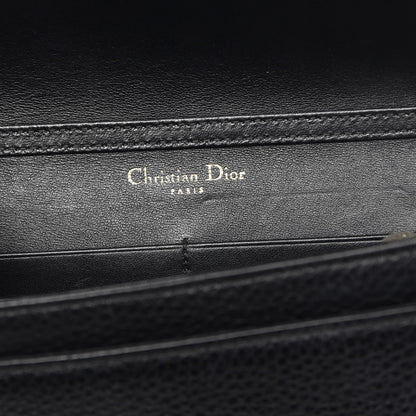 Christian Dior Grained Calfskin Diorama Wallet on Chain Pouch Black 6 of 9