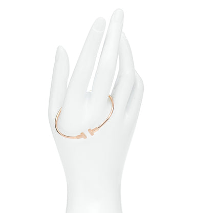 Tiffany 18K Rose Gold Narrow T Wire Bracelet 2 of 5