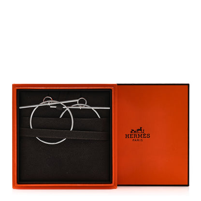 Hermes Sterling Silver MM Loop Earrings 7 of 7