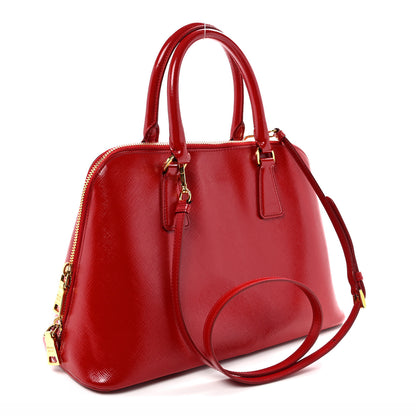 Prada Saffiano Vernice Medium Promenade Tote Rosso 3 of 10
