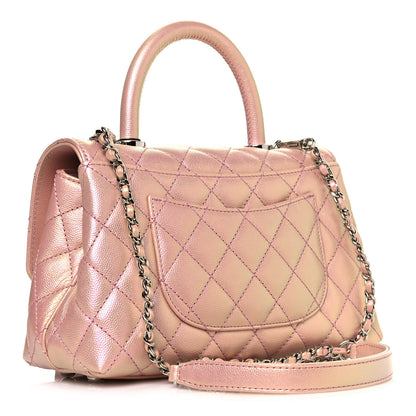 Chanel Iridescent Caviar Quilted Mini Coco Handle Flap Pink 5 of 13