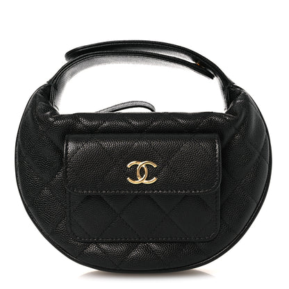 Chanel Caviar Quilted Polly Pocket Pouch Hobo Black 1 of 12
